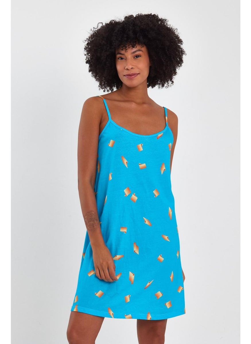 Patterned Thin Strap Mini Dress (B23-00128)