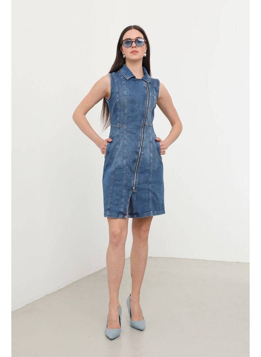 Women's Zippered Jeans Dress