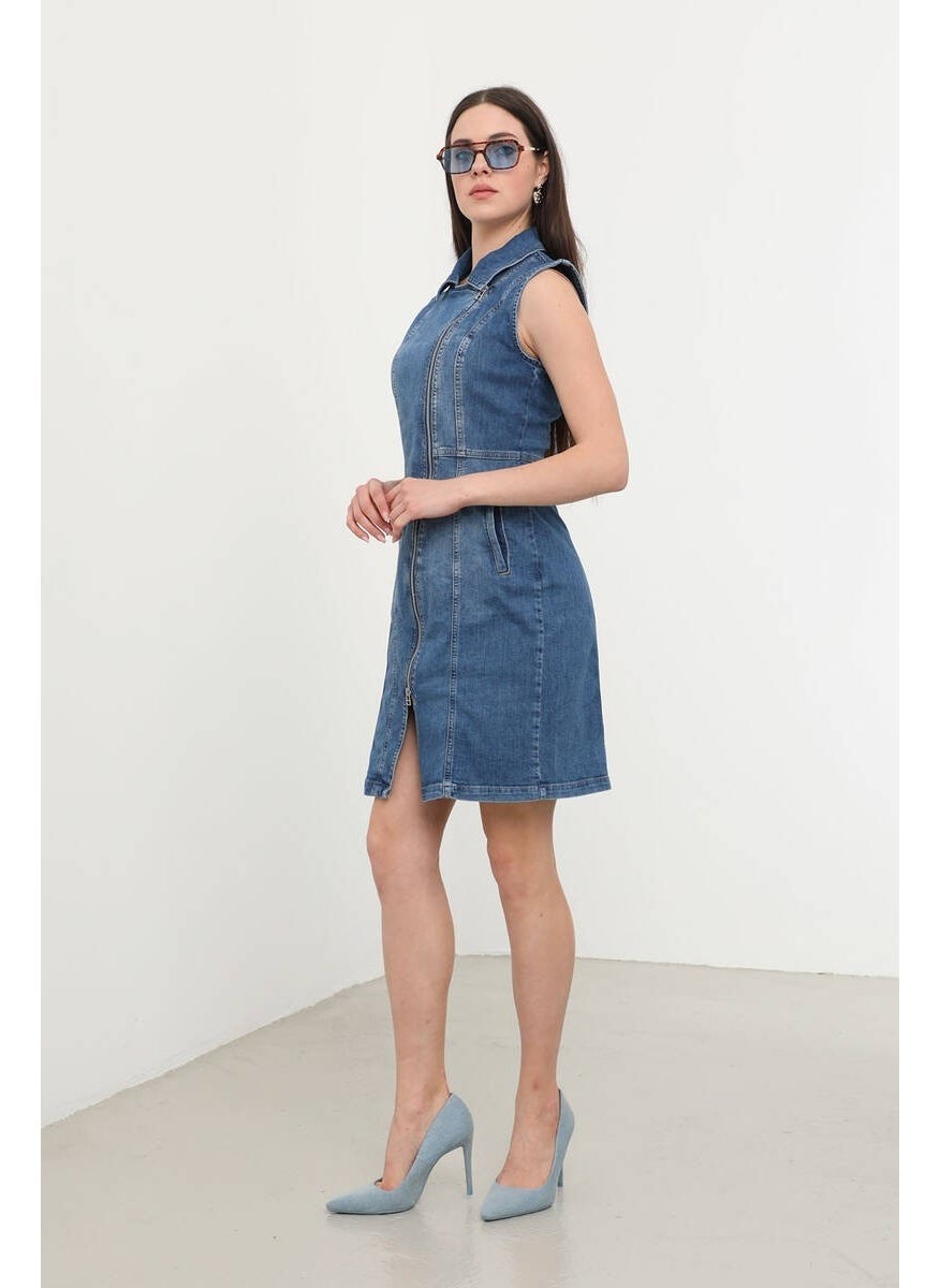 Women's Zippered Jeans Dress