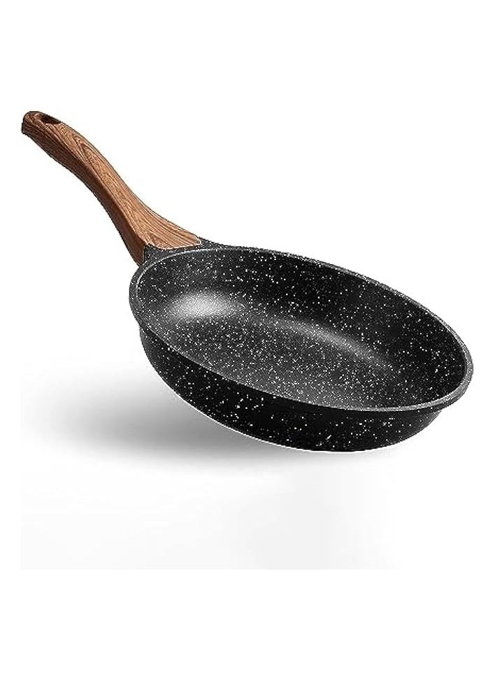 Nonstick Frying Pan Skillet, 24CM Non Stick Granite Coating Omelette Pan, Egg Pan Fry Pan Healthy Stone Cookware Chef's Pan