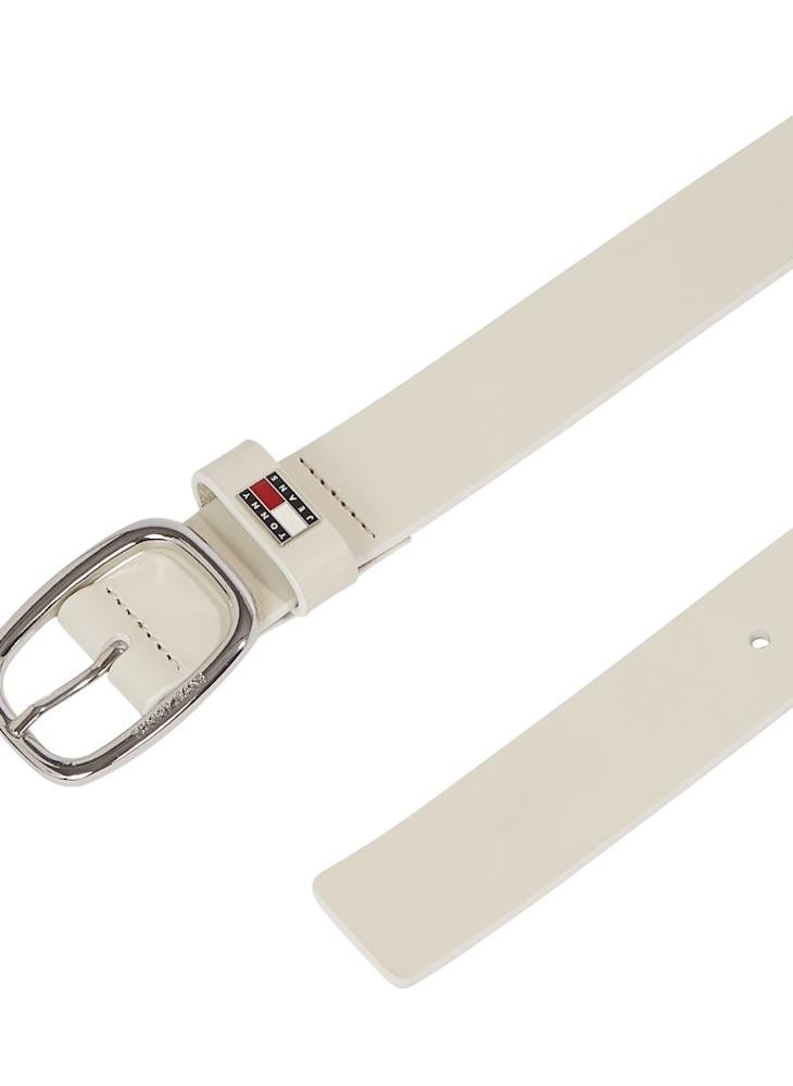 LEATHER BELT WITH OVAL BUCKLE