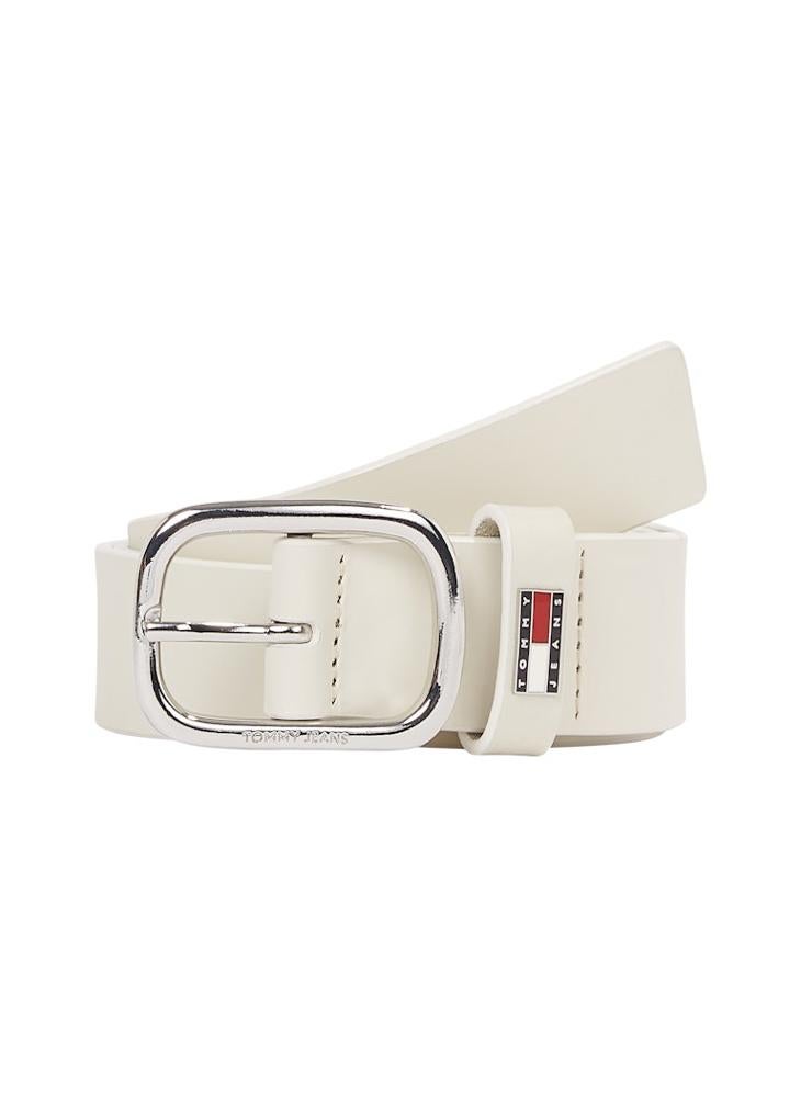 LEATHER BELT WITH OVAL BUCKLE