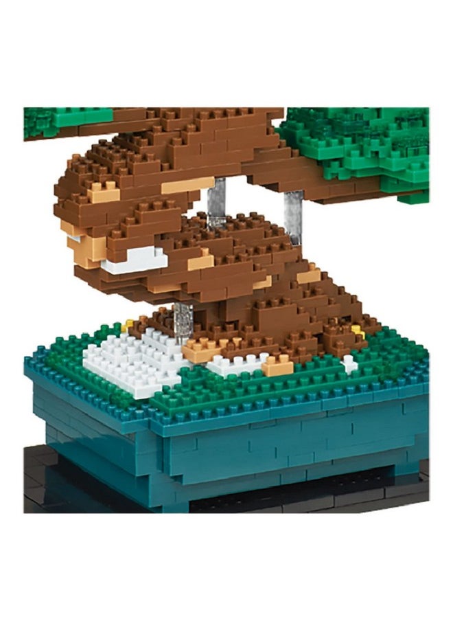 nanoblock - Bonsai Matsu Deluxe Edition World Famous, Advanced Hobby Series Building Kit, Green (NB039)