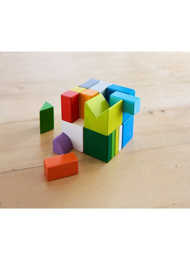 HABA Chromatix Wooden Blocks - 19 Piece Building Block Set - for Children Ages 3+