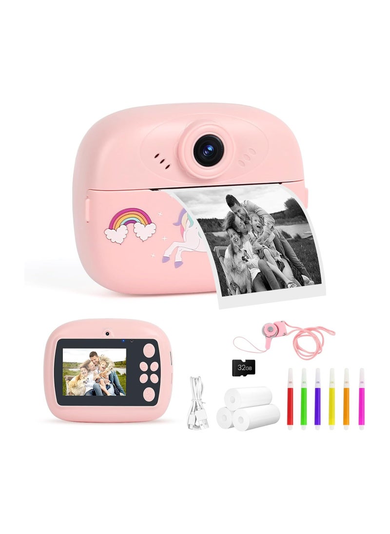 Kids Camera Instant Print, Camera for Kids with Printing Photo Paper Toys for Kids Aged 3-14 Toddler Digital Camera