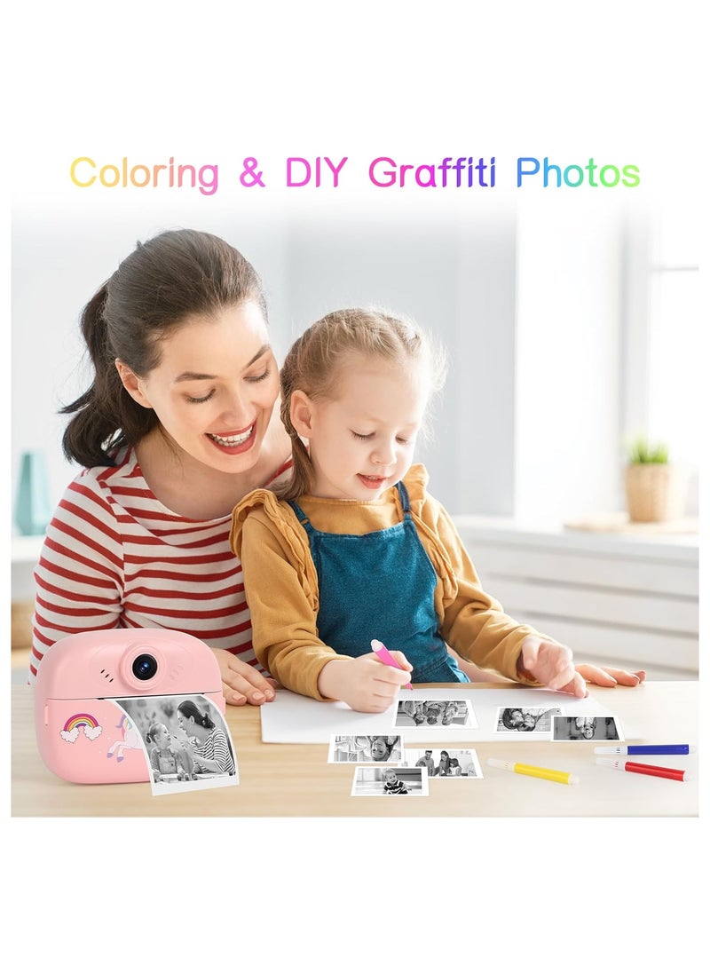 Kids Camera Instant Print, Camera for Kids with Printing Photo Paper Toys for Kids Aged 3-14 Toddler Digital Camera