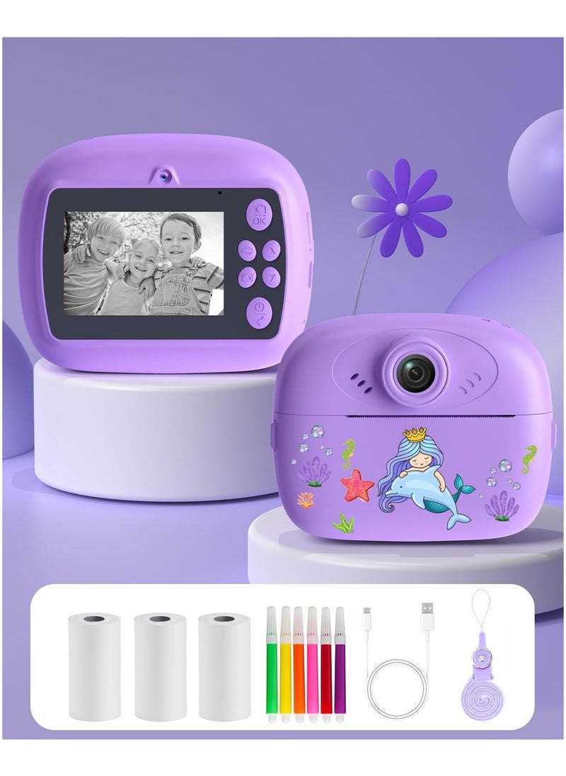 Kids Camera Instant Print, Camera for Kids with Printing Photo Paper Toys for Kids Aged 3-14 Toddler Digital Camera