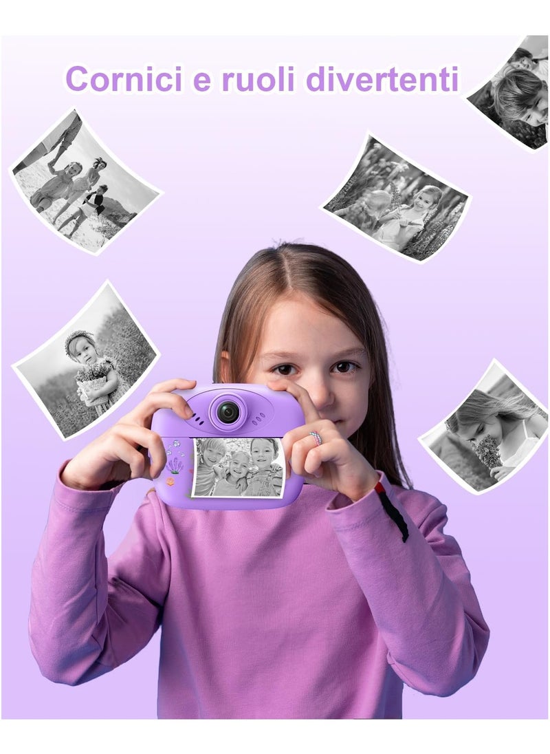 Kids Camera Instant Print, Camera for Kids with Printing Photo Paper Toys for Kids Aged 3-14 Toddler Digital Camera