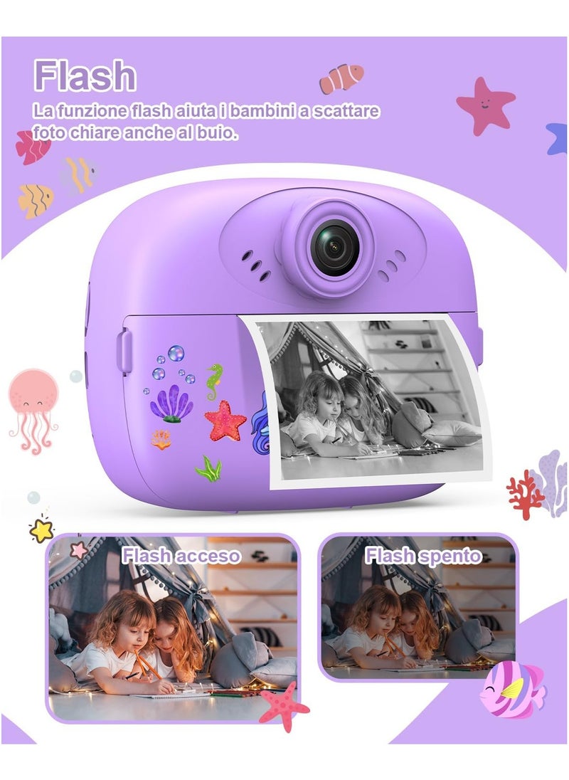 Kids Camera Instant Print, Camera for Kids with Printing Photo Paper Toys for Kids Aged 3-14 Toddler Digital Camera