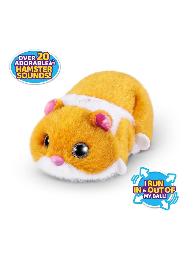 Pets Alive Hamstermania (Orange) by ZURU Hamster, Electronic Pet, 20+ Sounds Interactive, Hamster Ball Toy for Girls and Children