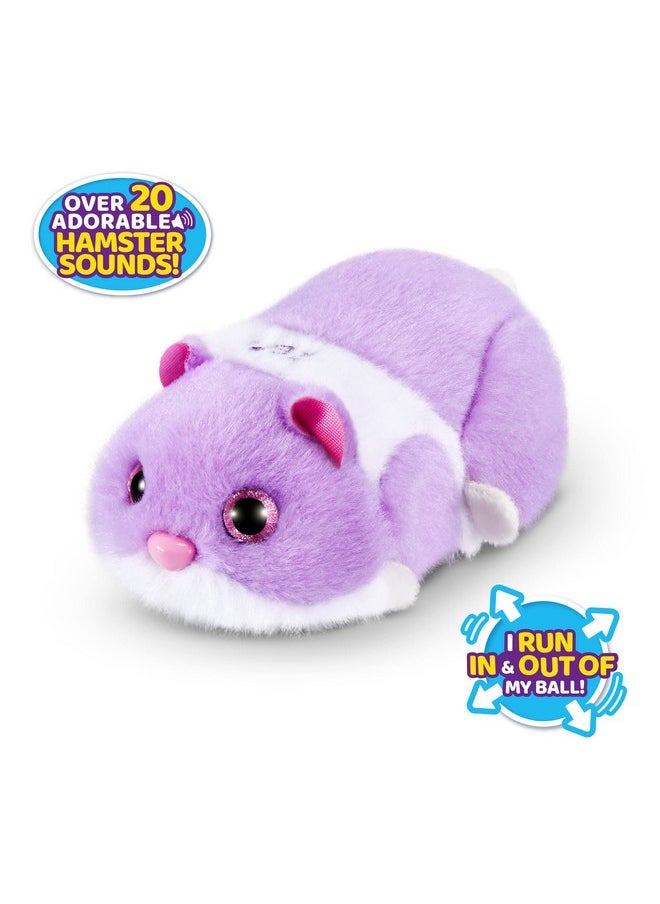 Pets Alive Hamstermania (Purple) by ZURU Hamster, Electronic Pet, 20+ Sounds Interactive, Hamster Ball Toy for Girls and Children