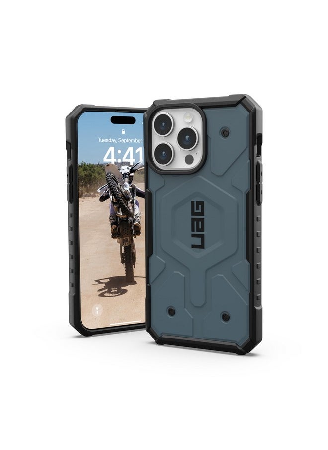 Urban Armor Gear TPU+PC iPhone 15 Pro Max Case,Pathfinder Mag-Safe Compatible,Slim Fit Rugged Protective Case/Cover Designed For iPhone 15 Pro Max (6.7-Inch) (2023) (Military Drop Tested) -Cloud Blue