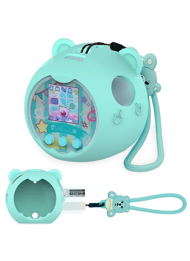 Silicone Cover Case for Punirunes Interactive Digital Toy, Protective Skin Sleeve for Punirunes Digital Pet Toys Squishy Characters Electronic Pets Case Accessories (Case Only) (Teal Case)
