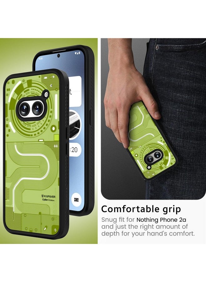 KAPAVER Thermoplastic Polyurethane Impulse Series Desginer Back Cover Case For Nothing Phone 2A 5G / Nothing Phone 2A Plus 5G (Cyber-I Black-02)