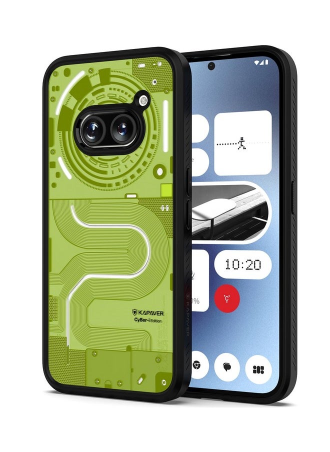 KAPAVER Thermoplastic Polyurethane Impulse Series Desginer Back Cover Case For Nothing Phone 2A 5G / Nothing Phone 2A Plus 5G (Cyber-I Black-02)