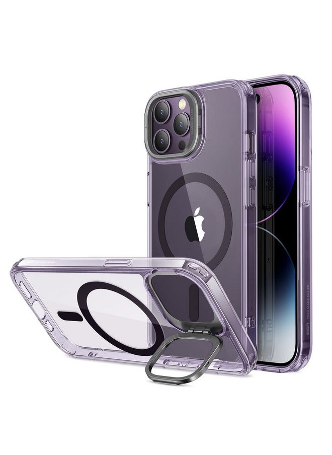 ESR for iPhone 14 Pro Max Case, Compatible with MagSafe, Adjustable Camera Ring Stand, Scratch Resistant Back, Military-Grade Protection, TPU, Classic Magnetic Back Cover with Kickstand, Purple