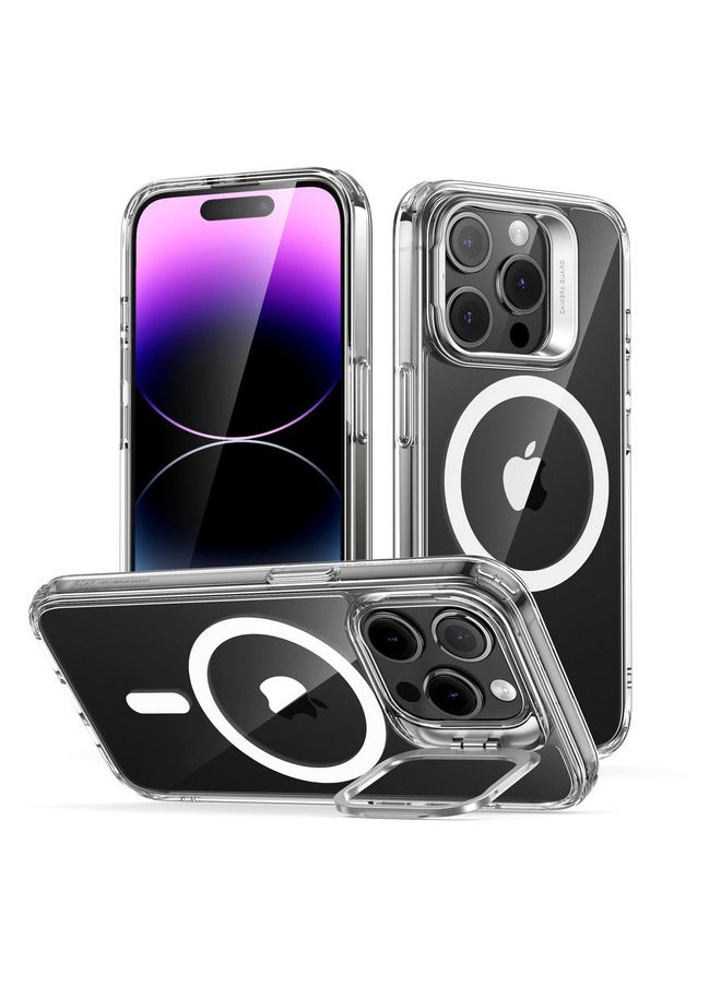ESR for iPhone 14 Pro Case, Compatible with MagSafe, Adjustable Camera Ring Stand, Scratch Resistant Back, Military-Grade Protection, TPU, Classic Magnetic Back Cover with Kickstand, Clear