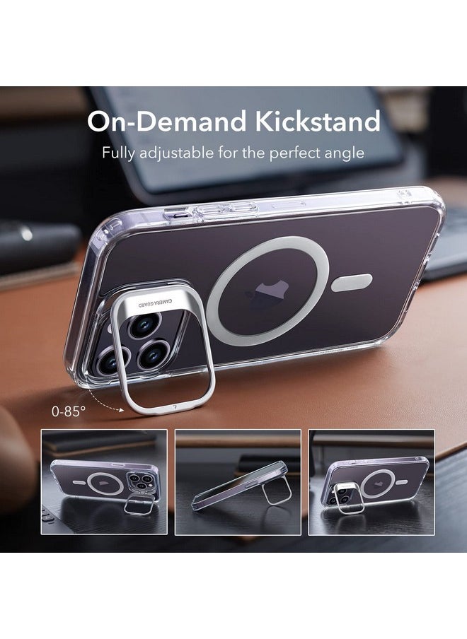 ESR for iPhone 14 Pro Case, Compatible with MagSafe, Adjustable Camera Ring Stand, Scratch Resistant Back, Military-Grade Protection, TPU, Classic Magnetic Back Cover with Kickstand, Clear