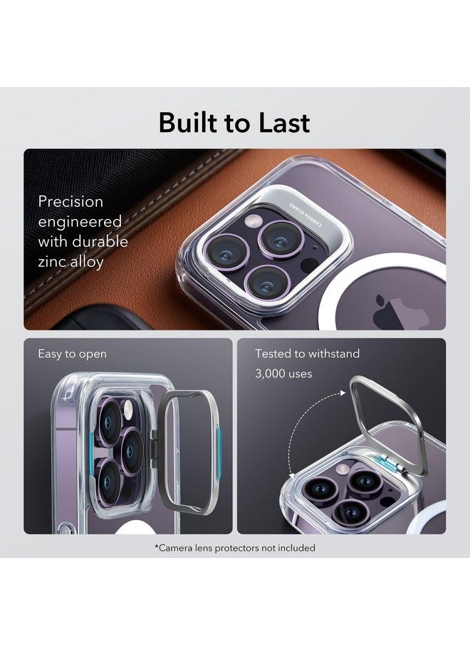 ESR for iPhone 14 Pro Case, Compatible with MagSafe, Adjustable Camera Ring Stand, Scratch Resistant Back, Military-Grade Protection, TPU, Classic Magnetic Back Cover with Kickstand, Clear