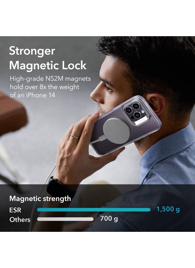 ESR for iPhone 14 Pro Case, Compatible with MagSafe, Adjustable Camera Ring Stand, Scratch Resistant Back, Military-Grade Protection, TPU, Classic Magnetic Back Cover with Kickstand, Clear