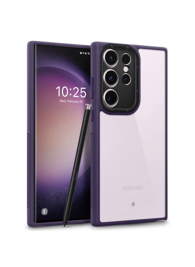 CASEOLOGY by Spigen Skyfall Back Cover Case Compatible with Samsung Galaxy S23 Ultra Case (TPU and PC | Lilac Purple)
