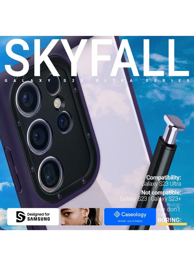 CASEOLOGY by Spigen Skyfall Back Cover Case Compatible with Samsung Galaxy S23 Ultra Case (TPU and PC | Lilac Purple)