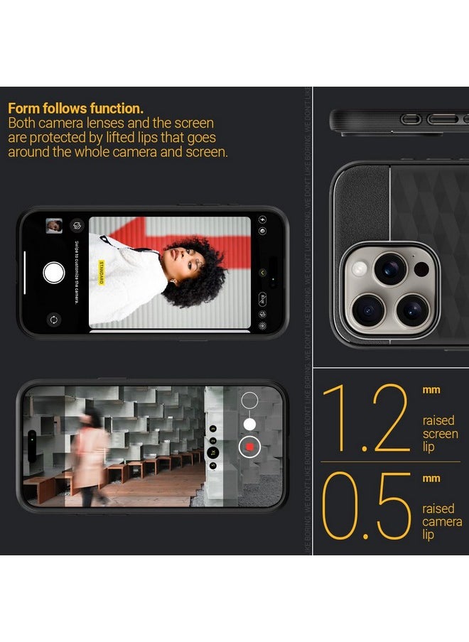 CASEOLOGY by Spigen Parallax Mag Back Cover Case Compatible with iPhone 15 Pro Case (TPU and Polycarbonate | Matte Black)