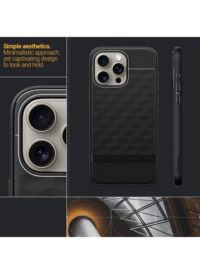 CASEOLOGY by Spigen Parallax Mag Back Cover Case Compatible with iPhone 15 Pro Case (TPU and Polycarbonate | Matte Black)