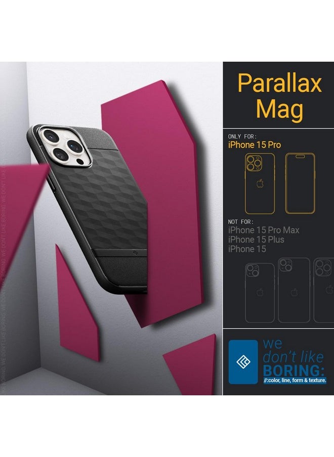 CASEOLOGY by Spigen Parallax Mag Back Cover Case Compatible with iPhone 15 Pro Case (TPU and Polycarbonate | Matte Black)