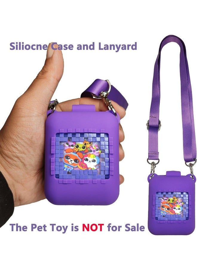 Silicone Cover Case for Bitzee Interactive Toy Digital Pet and Case, Protective Skin Sleeve for Bitzee Virtual Electronic Pets Accessories (Case Only) (Purple, Case for Bitzee 15 Animals)
