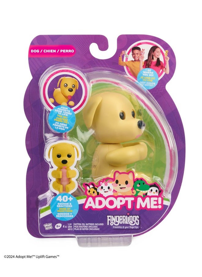 Fingerlings Adopt Me! x Dog, Interactive Pet with 40+ Sounds & Reactions (Ages 5+)