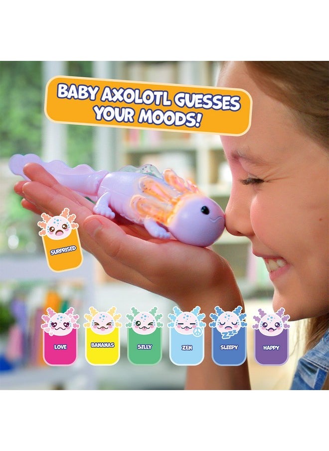 Fingerlings Interactive Baby Axolotl, Auggie (Purple), Swims & Lights Up