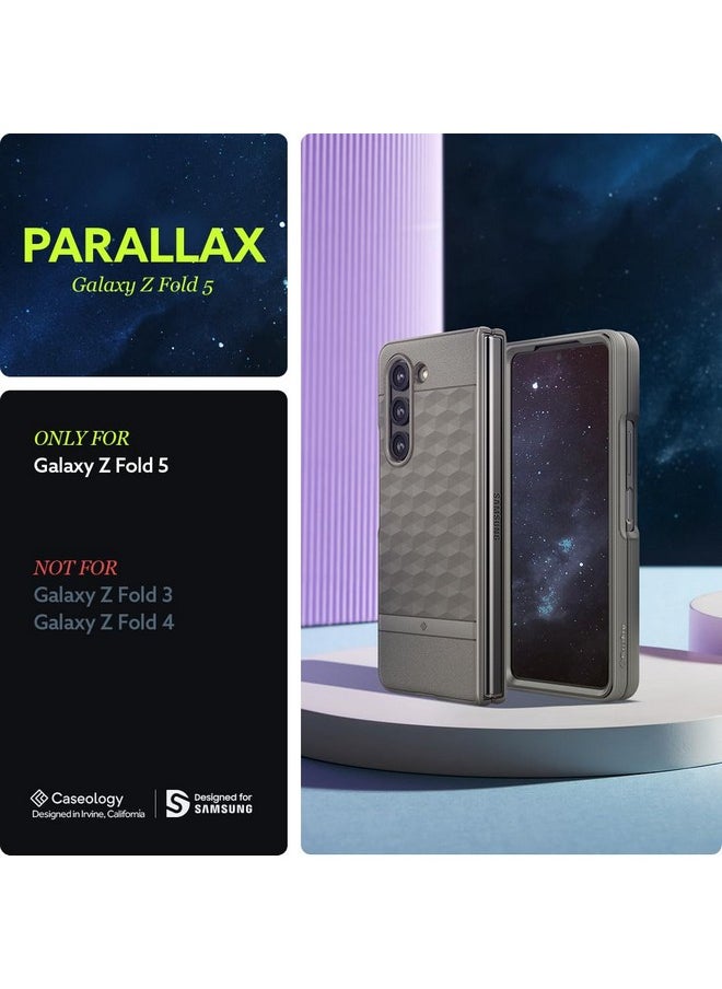CASEOLOGY by Spigen Parallax Back Cover Case Compatible with Samsung Galaxy Z Fold 5 [Air Space Technology Protection] Dual Protection Case for Samsung Z Fold 5 5G (TPU and PC | Ash Gray)
