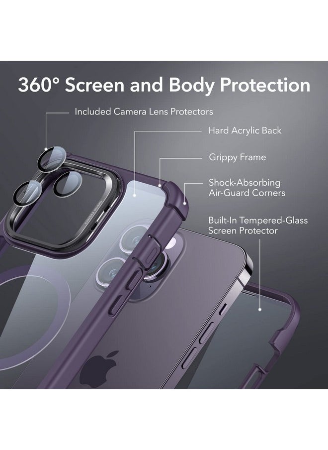 ESR for iPhone 14 Pro Max Case, Compatible with MagSafe, Full Body Shockproof, Military-Grade Protection, TPU+PC, Magnetic Phone Case for iPhone 14 Pro Max, Shock Kickstand Cover, Clear Purple