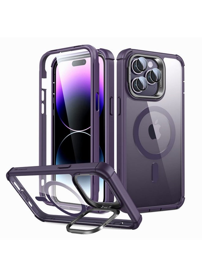 ESR for iPhone 14 Pro Max Case, Compatible with MagSafe, Full Body Shockproof, Military-Grade Protection, TPU+PC, Magnetic Phone Case for iPhone 14 Pro Max, Shock Kickstand Cover, Clear Purple
