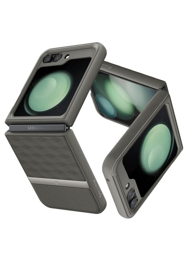 CASEOLOGY by Spigen Parallax Back Cover Case Compatible with Samsung Galaxy Z Flip 5 [Air Space Technology Protection] Dual Protection Case for Samsung Z Flip 5 5G (TPU and PC | Ash Gray)