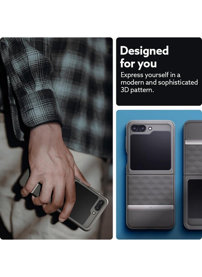 CASEOLOGY by Spigen Parallax Back Cover Case Compatible with Samsung Galaxy Z Flip 5 [Air Space Technology Protection] Dual Protection Case for Samsung Z Flip 5 5G (TPU and PC | Ash Gray)