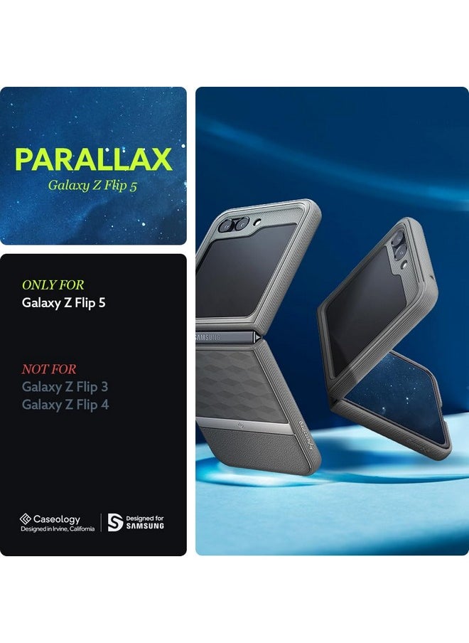 CASEOLOGY by Spigen Parallax Back Cover Case Compatible with Samsung Galaxy Z Flip 5 [Air Space Technology Protection] Dual Protection Case for Samsung Z Flip 5 5G (TPU and PC | Ash Gray)