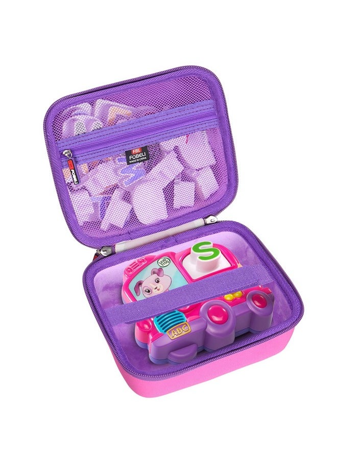 FBLFOBELI EVA Hard Carrying Case Compatible with LeapFrog Fridge Phonics Magnetic Letter Set (Pink)