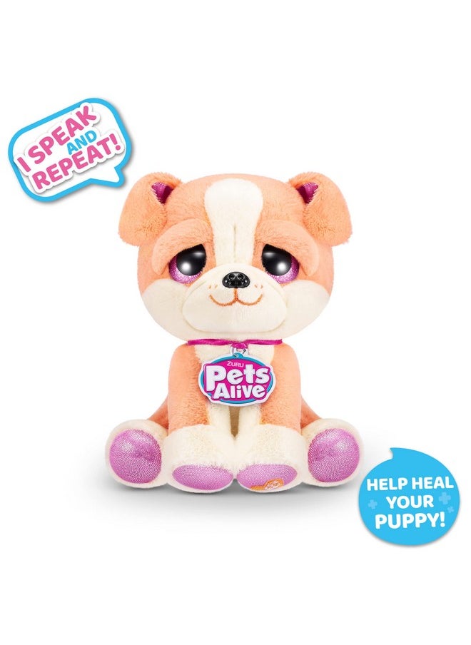 Pets Alive Pet Shop Surprise S3 Puppy Rescue (Bull Dog) by ZURU Surprise Puppy Plush, Ultra Soft Plushies, Compound Surprises Inside, Interactive Toy Pets, Electronic Speak and Repeat