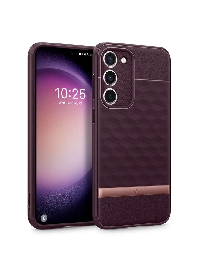 CASEOLOGY by Spigen Parallax Back Cover Case Compatible with Samsung Galaxy S23 Case (TPU and PC | Burgundy)