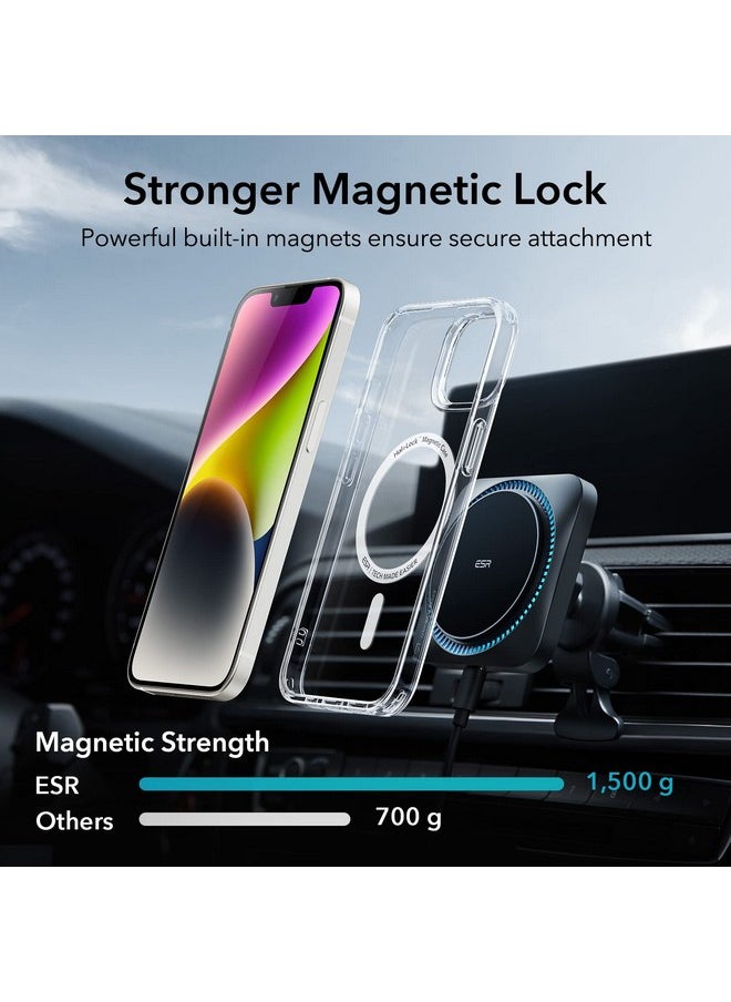 ESR for iPhone 13/14 Cover, Compatible with MagSafe, Scratch-Resistant, Thin and Slim, Classic Shockproof Military-Grade Protection, TPU, Magnetic Back Case, Clear