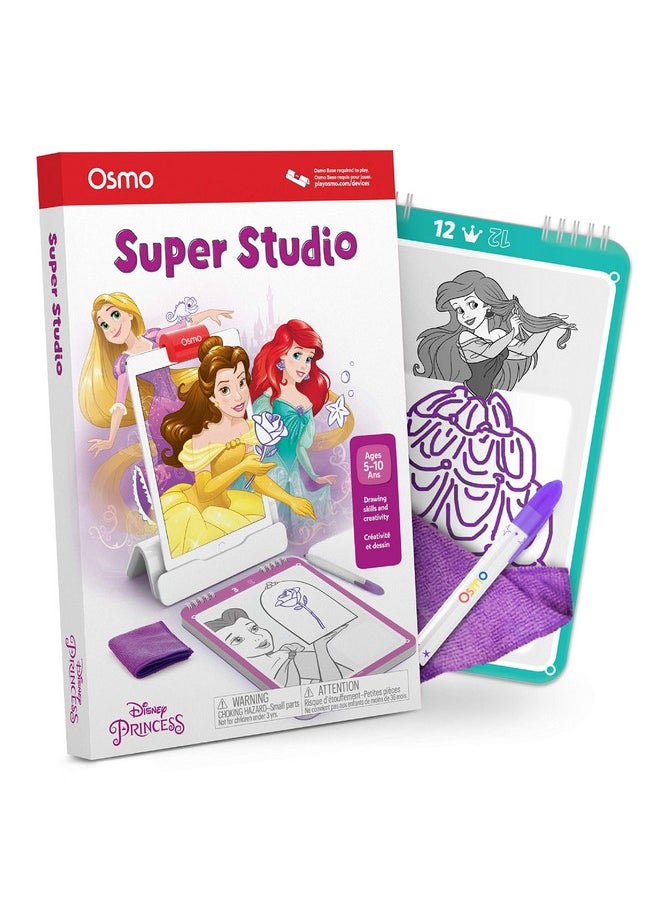 Osmo - Super Studio Disney Princess - Ages 5-11 - Learn to Draw - For iPad or Fire Tablet - Educational Learning Games - STEM Toy Gifts for Kids, Boy & Girl - Ages 5 6 7 8 9 10 11 (Osmo Base Required)