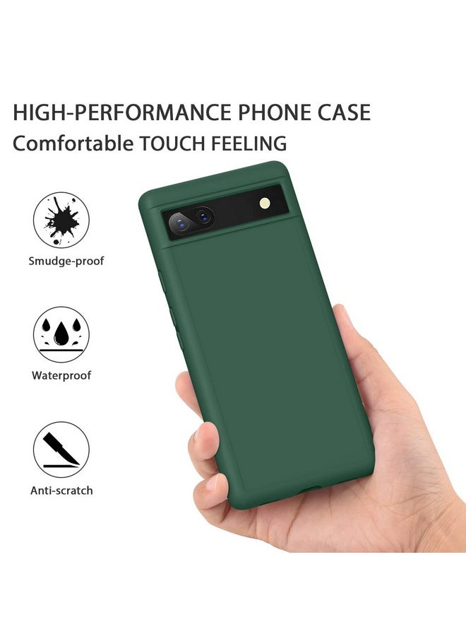 Tobfit TPU Case for Google Pixel 6a, Soft Protective Shockproof Phone Cover, Durable Anti-Scratch Smart Phone Case for Women Men(Dark Green)