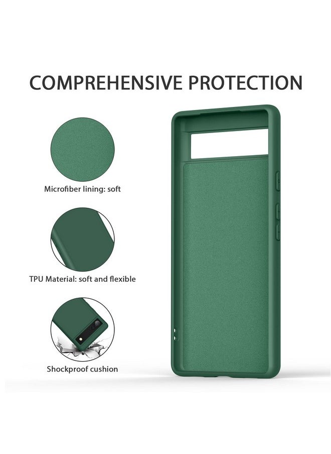 Tobfit TPU Case for Google Pixel 6a, Soft Protective Shockproof Phone Cover, Durable Anti-Scratch Smart Phone Case for Women Men(Dark Green)