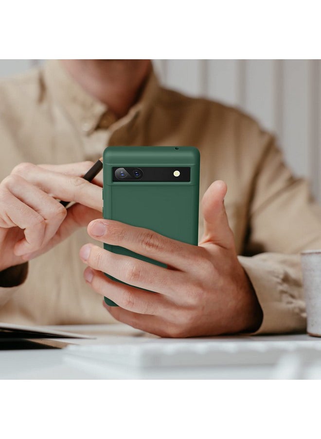 Tobfit TPU Case for Google Pixel 6a, Soft Protective Shockproof Phone Cover, Durable Anti-Scratch Smart Phone Case for Women Men(Dark Green)