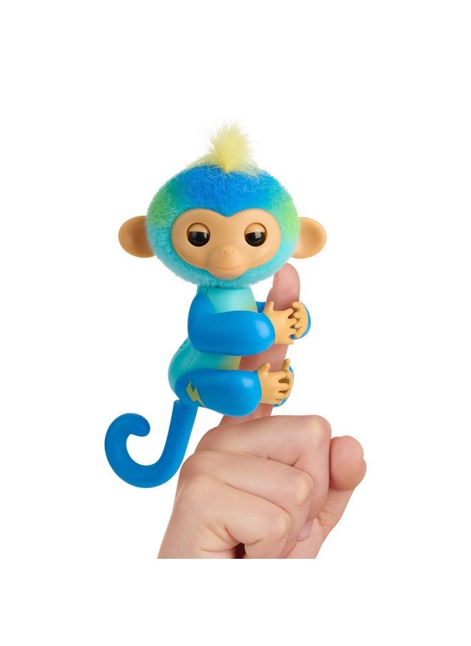 Fingerlings 2023 NEW Interactive Baby Monkey Reacts to Touch - 70+ Sounds & Reactions - Leo (Blue)