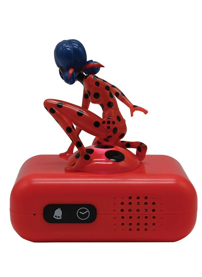 Lexibook - Miraculous Digital Alarm Clock with Night Light Snooze, Clock, Luminous Ladybug, Red colour - RL800MI