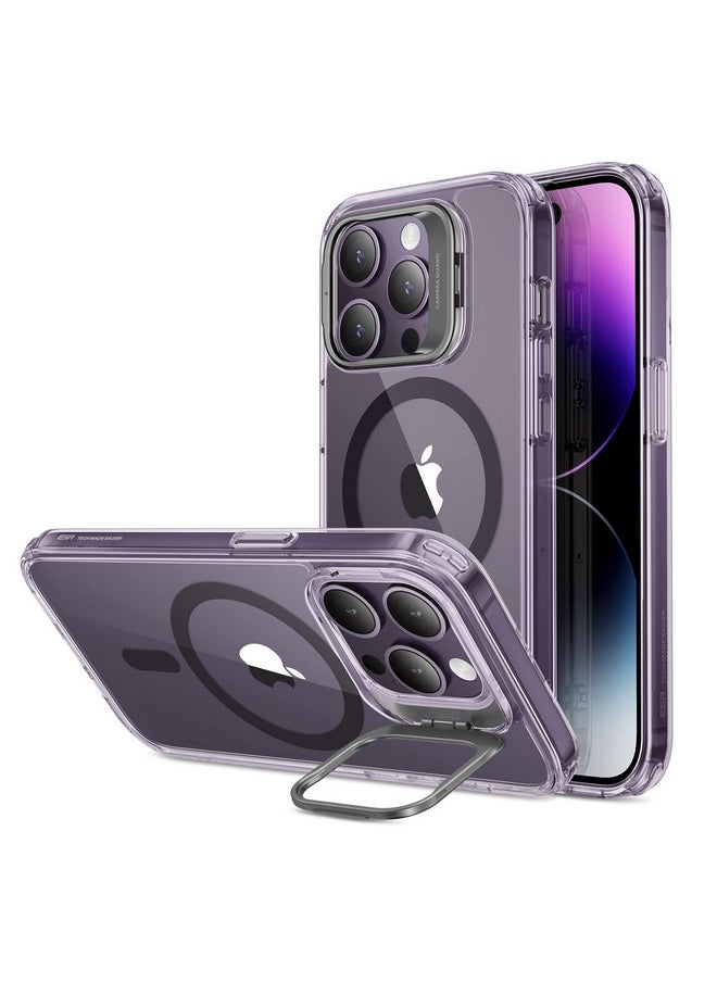 ESR for iPhone 14 Pro Case, Compatible with MagSafe, Adjustable Camera Ring Stand, Scratch Resistant Back, Military-Grade Protection, TPU, Classic Magnetic Back Cover with Kickstand, Purple