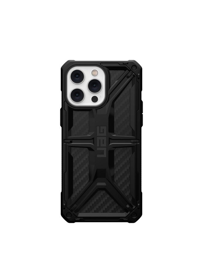 Urban Armor Gear TPU+PC iPhone 14 Pro Max Case,Monarch Rugged Lightweight Premium Protective Case/Cover Designed For iPhone 14 Pro Max(6.7-Inch) Wireless Charging Compatible-Carbon Fiber, Black